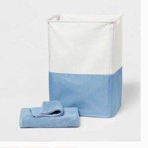 3pc Hamper and Bath Towel Set nwt Blue